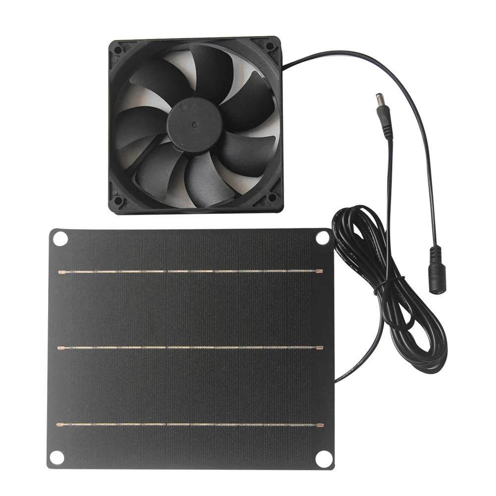 Ventilator Solar de Evacuare 6V 6W Mini Ventilator Solar Alimentat cu Panou Solar Extractor de Aer pentru Câine, Găinar, RV, Seră, Ventilator Impermeabil