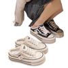 Baotou Slippers Women's Summer Wear 2025 New Canvas Shoes Without Heel Versatile Lazy Half Drag Thick Soles Ins Tide