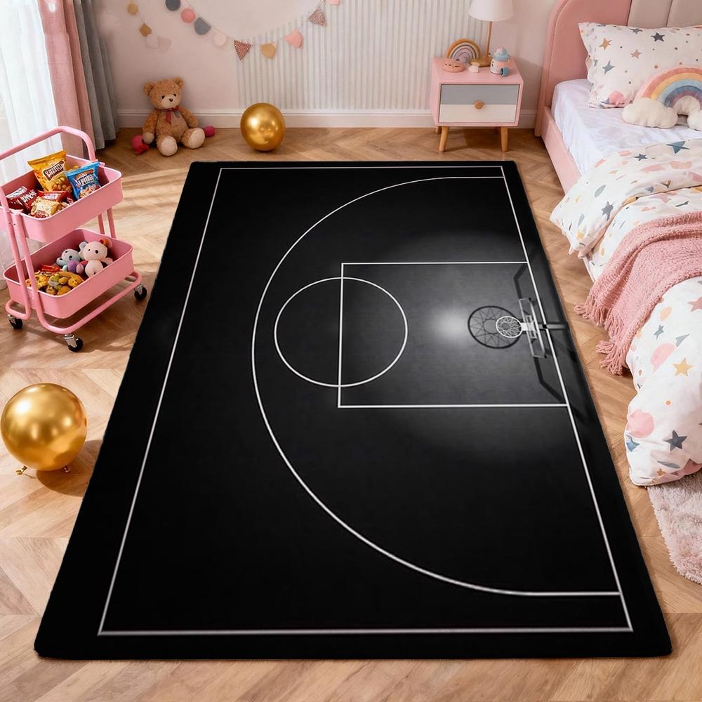 Basketball Court Patterned Rug Soundproof Noisereducing Carpet For Study Reading Area Home Party Decor Halloween Gift
