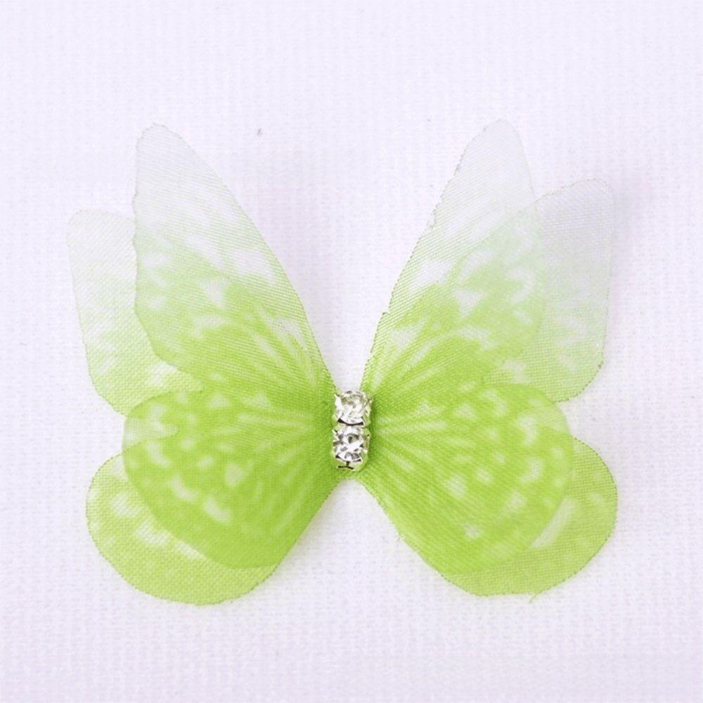 50 ks 3D šifonové vyšívané nášivky motýlů Oblečení Šicí nášivka Svatební doplňky do vlasů