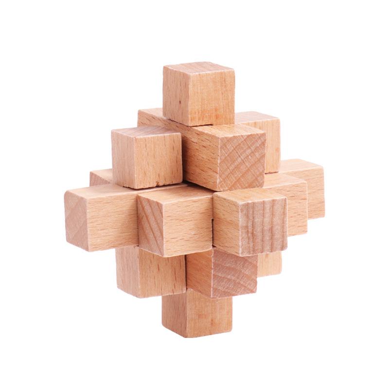 Luban Lock Classical Wood Puzzle Set for Kids - Mortise and Tenon Design