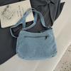 Jeansowa Haftowana Torba na Ramię Damska Torebka Miejska Torba Crossbody