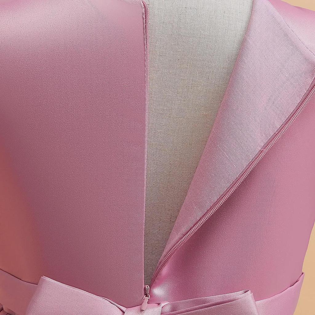 2025 Girl's Satin Princess Dress - Birthday Party & Piano Performance Outfit