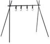M Size Low Price Outdoor Triangular Shelf With 4 Hooks Aluminum Alloy Tube Camping Folding Rack Portable Cookware Hanging Rack
