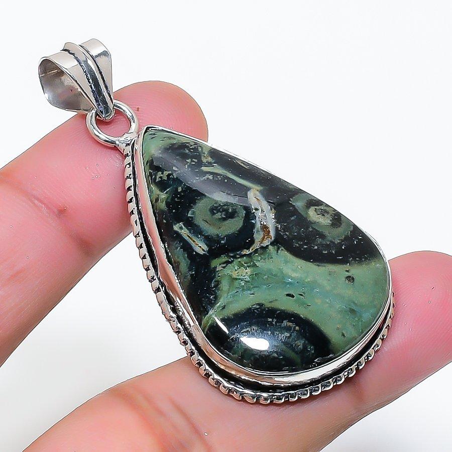 Pendente in Argento Sterling 925 con Pietra Naturale di Diaspro Kambaba 2,09" AP-15661