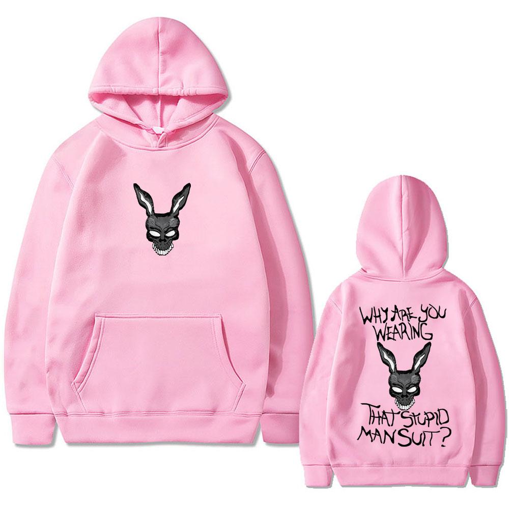 Movie Donnie Darko Why You Wearing That Stupid Man Suit Graphic Hoodie Men Casual Cotton Vintage Sweatshirt Oversized Clothes