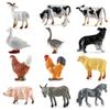12 Pezzi Figure di Animali Realistiche Figure d'Azione di Pollame Simulate Modelli di Cane da Fattoria Anatra Gallo Giocattoli Educativi per Bambini Regalo per Bambini