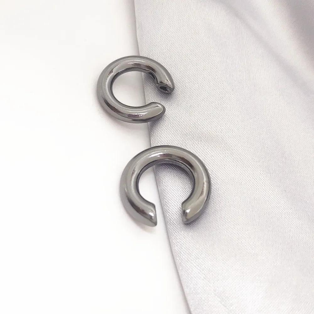 New Personality Gold Color Clip Earrings Fake Piercing Jewelry Set Fashion Lines Snake C-shape Ear Cuffs for Women Party Gift