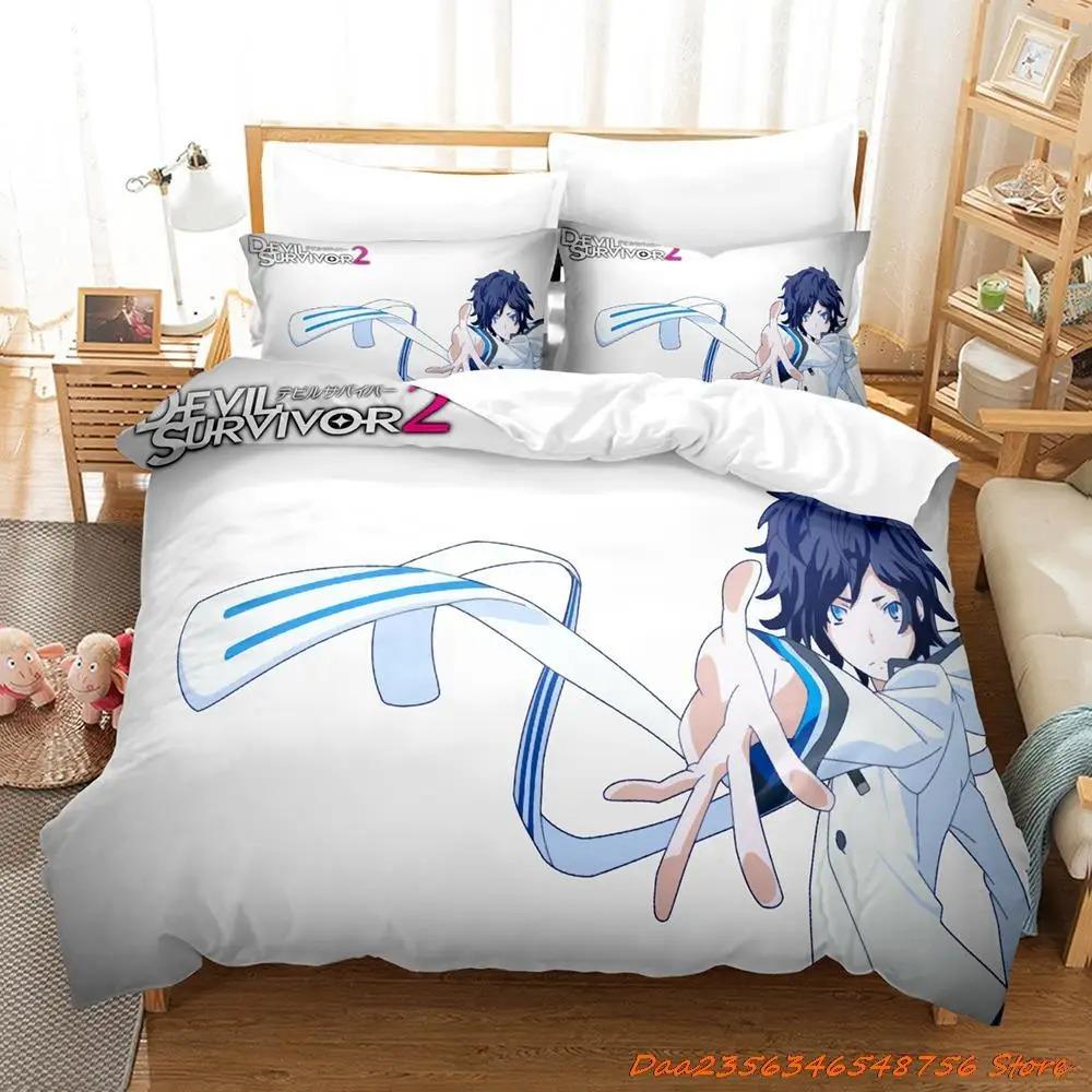 

Devil Survivor 2 Bedding Set Cartoon Anime Three-Piece Set Adult Boys Bedroom Duvetcover Sets 3D Kawaii All Season Camas EU single(135x200cm)