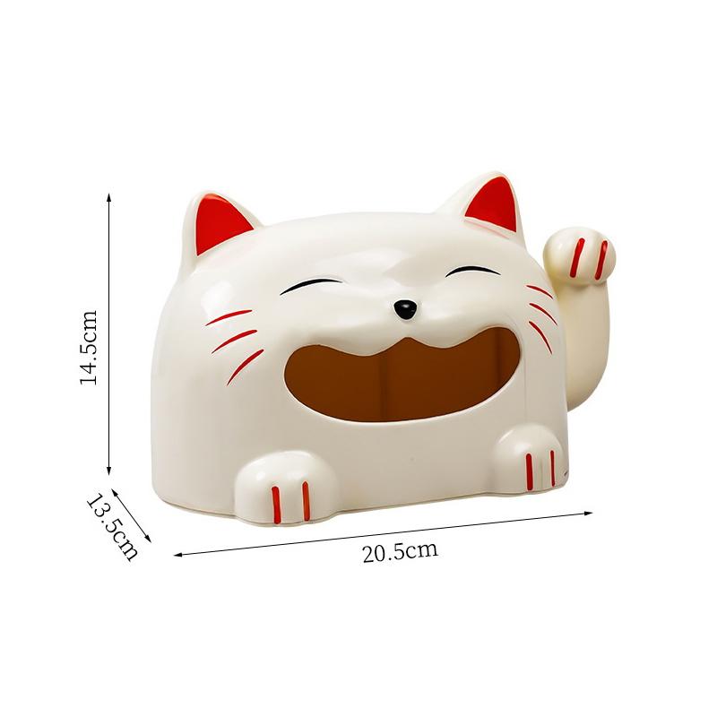 Lucky Cat Tissue Box, Creative Home Decor Desktop Tissue Box, Cute Cartoon Household Living Room Storage Box For Tissues