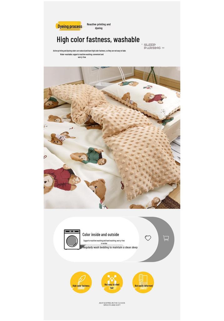 Kids' Bean Fleece Duvet Cover: Double-Sided for Infants, Girls & Boys