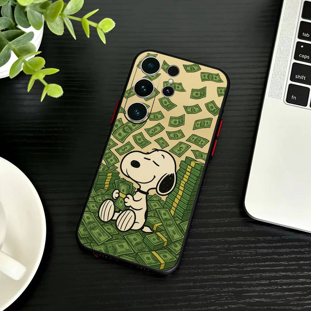 E-Snoopy Phone Case For Samsung S26,S25,S24,S23,S22,S21,S20,Plus,Fe,Lite,Others Black Cover