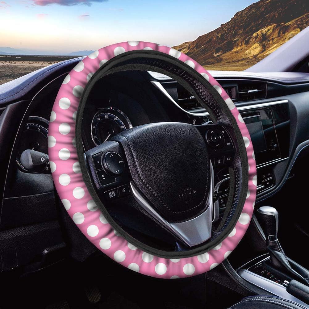 Coprivolante Cartoon a Pois con Fiocco per Donne Accessori Decorazione Auto Modello Stampato Taglia Unica Regalo Accessori Auto