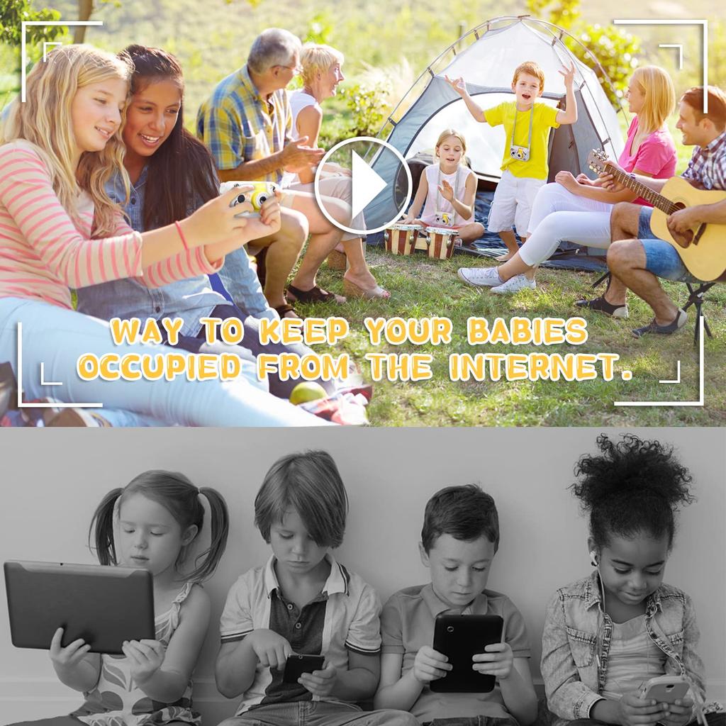 ARNSSIEN Kinderkamera, Flip-Lens-Kamera für Kinder, Zoll IPS LCD Digitalkamera mit Silikonhülle, Kinder-Selfie-Kamera für 3 4 5 6 7 8 9 10 Jahre Mädchen