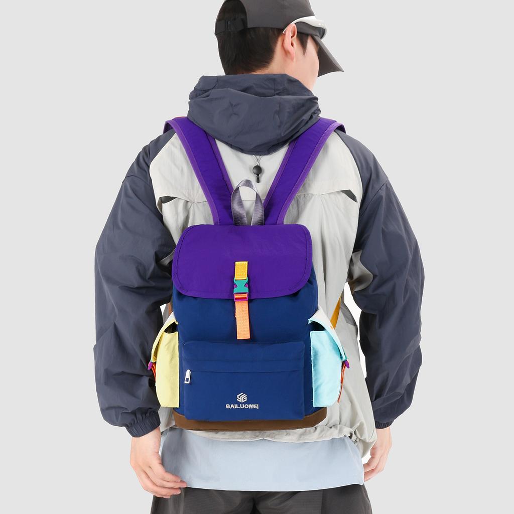 Schoolbag Backpack Women's Contrasting Color Casual Versatile Simple Backpack 1011 New Men's Fashion Trend Outdoor Mountaineering Travel Bag