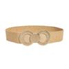 Spring And Summer Imitation Pp Grass Woven Elastic Belt Women'S Dress With Decorative Trend Waist Seal
