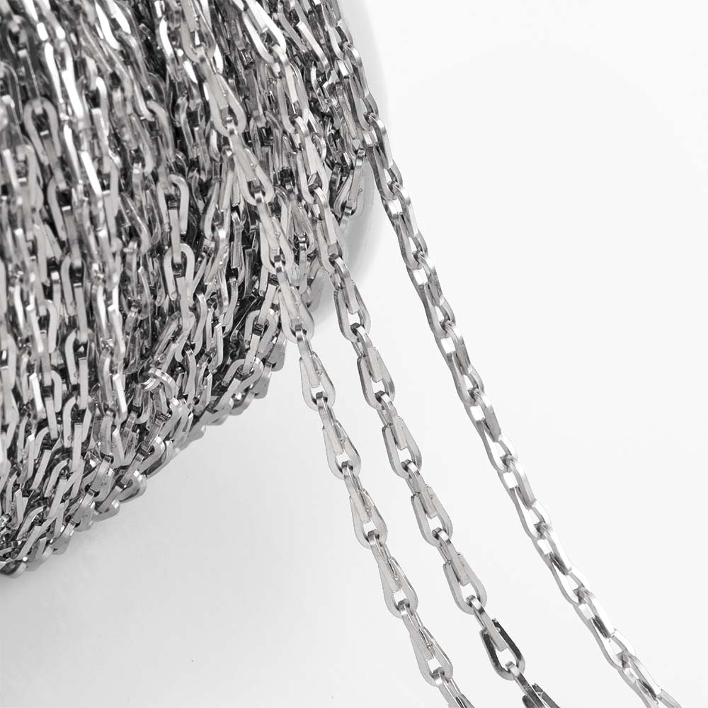 1Meter Stainless Steel Gold Plated 2mm Thin Chain Crossing Oval Necklaces Chain DIY Handmade Bracelets Material Jewelry Findings
