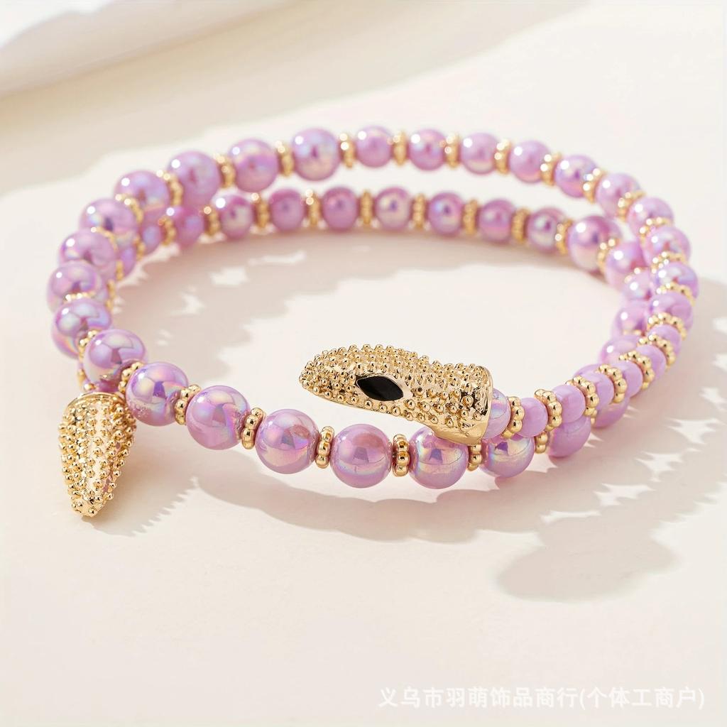 Black Snake Beaded Neck Chain Niche Design High-end Necklace Cold Sweet Wind Jewelry Snake Necklace
