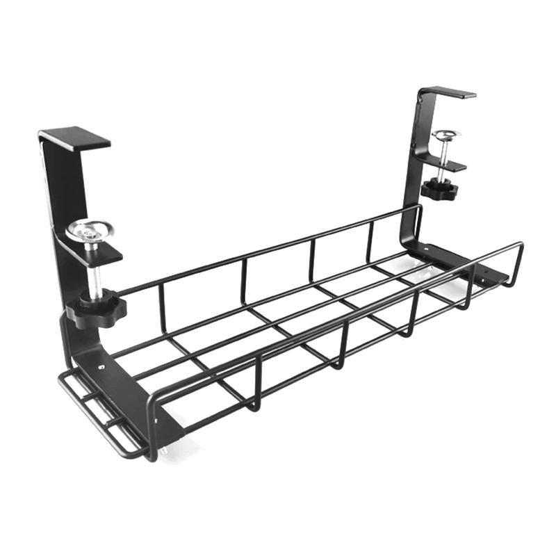 Home Office Standing Desk Under Desk Cable Management Tray Metal Wire Cable Management Under Desk Cord Organize with Clamp