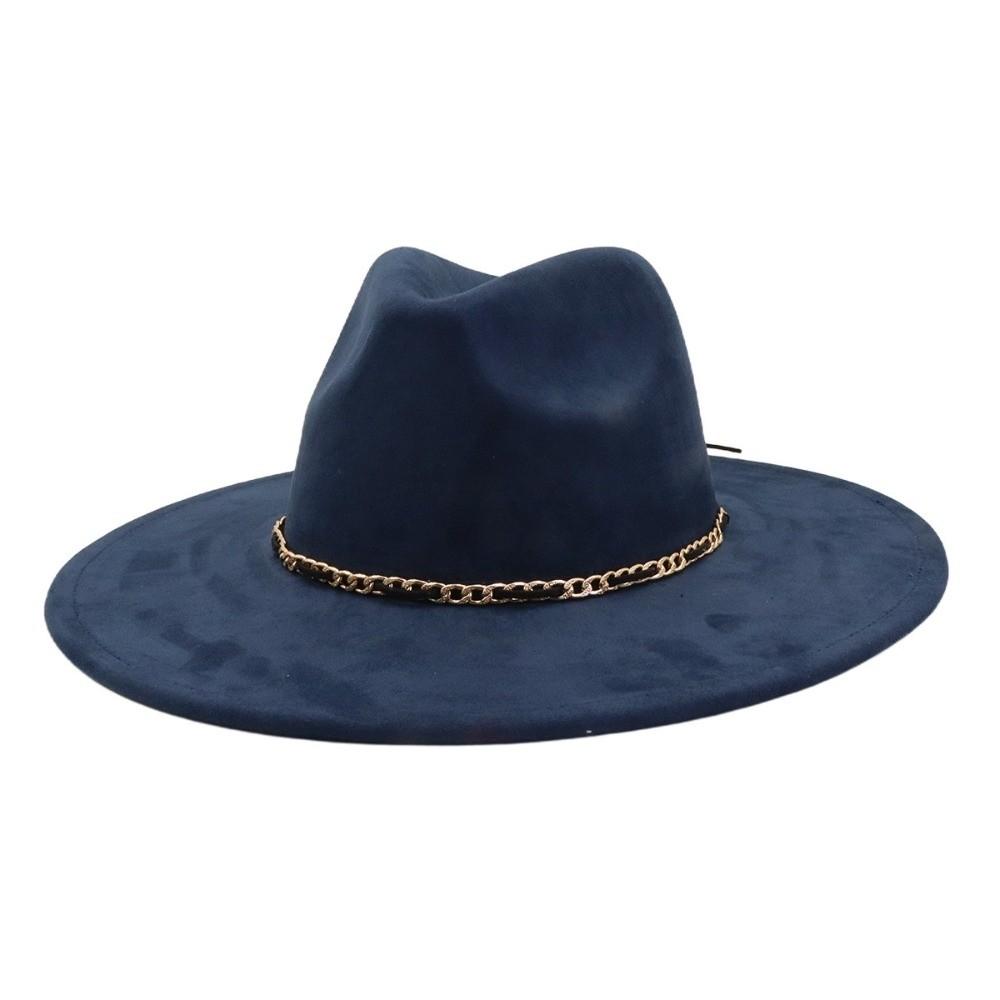Wide Brim Jazz Cap with Belt Panama Top Hat Universal Formal Hat Church Occasions