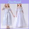 White Queen Costume For Children With Polyester Fabric For Theatrical Performances