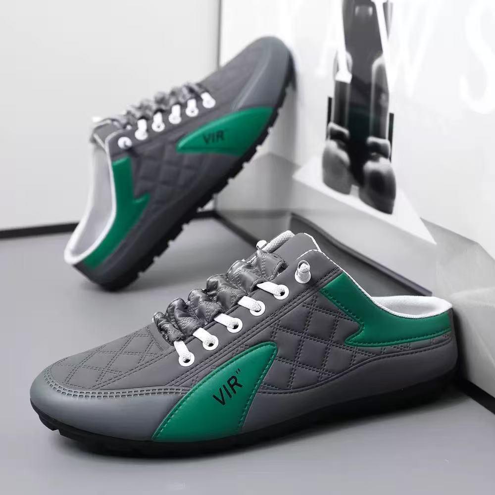 Men's Summer Slip-On Breathable Half-Slippers - Soft Sole Sporty Casual Shoes