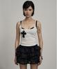 ILLIO White Faux Leather Cross Necklace Sleeveless