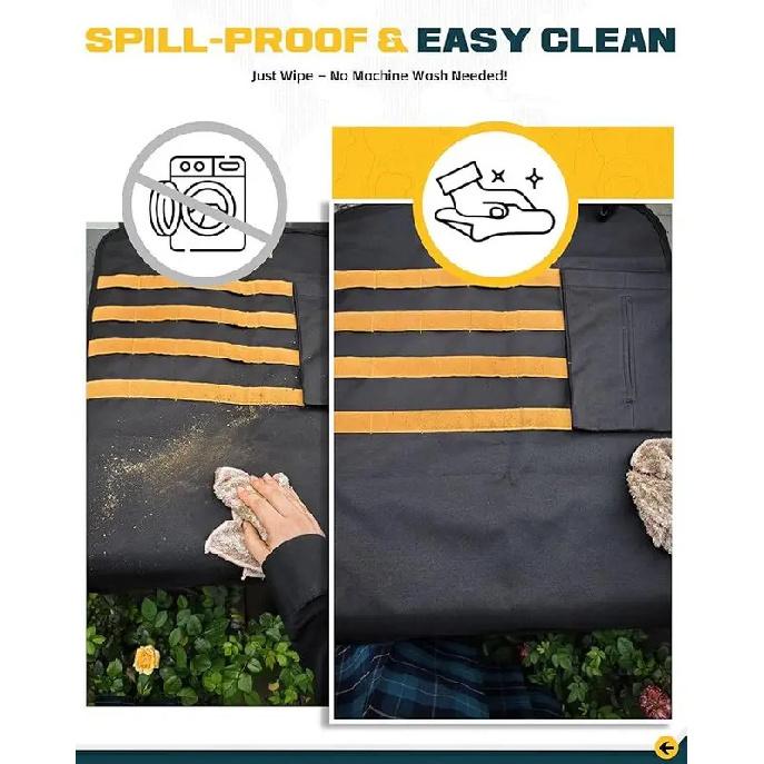 Seat Back Protector with Storage Organizer Universal Fit Waterproof Stain-Resist
