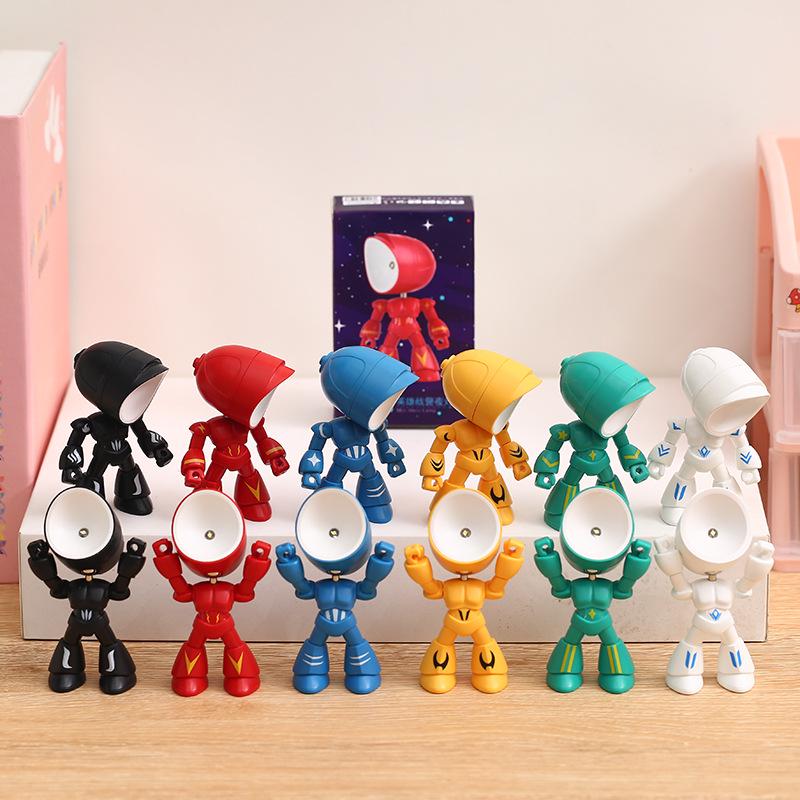 Creative DIY Robocop Night Light - Cute Cartoon Robot Hero Desk Lamp Figurine
