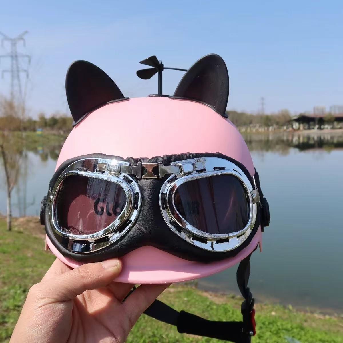 3C Certified Lightweight Unisex Retro Harley Electric Vehicle Helmet with Summer Sun Protection