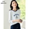 Chushen Women's Letter Print Long Sleeve T-Shirt