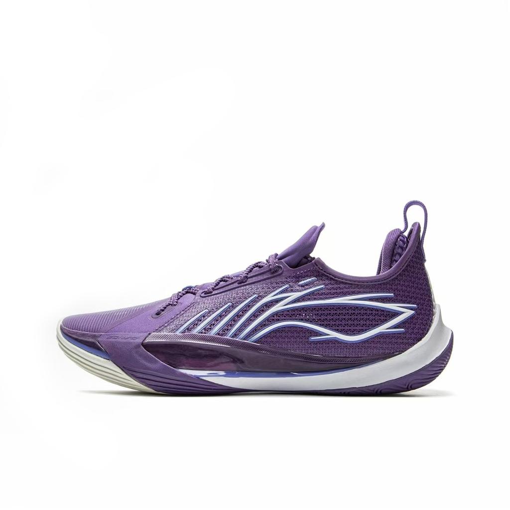 Li Ning Sonic 13 Cushioning Slip Resistant Abrasion Resistant Low Top Basketball Shoes Men's Purple Pink ABAV025-6