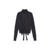 Solid Color High Neck Tight Knit Sweater Women Tops Black K1770-099