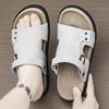 Fashion Men's Tide Summer New Style Leather Sandal Toe Cap Outdoor Leisure Sports Hollow Sandals Beach Shoes Handmade Men Shoes