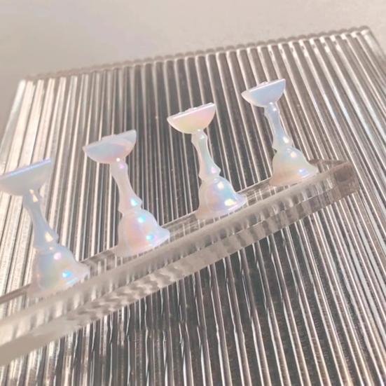 Yousheng 5Pcs Nail Display Stands Compact Size Non-Slip Reusable Smooth Surface Multipurpose Present Nail Art Plastic DIY Manicure