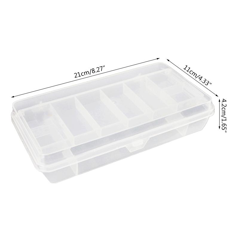 PortableTool Storage Box Organizer for Case Plastic Tray Compartments Fishing Lure Tackle Box Two-Sided Storage Cases Wh
