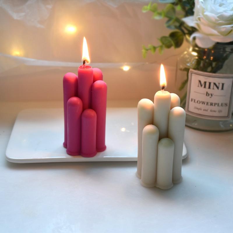 7 Irregular Cylindrical Silicone Moulds DIY Scented Candle Shapes Making Furniture Decoration Silicone Moulds