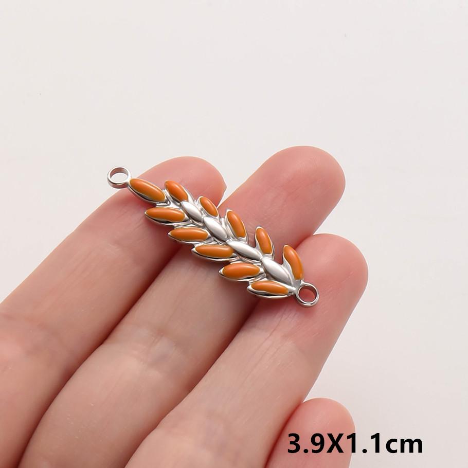 3pc Girl Pendant Hot Pink Oil Dripping Stainless Steel Plant Tree Flower Charm Pendants For Jewelry Making Supplies DIY Keychain