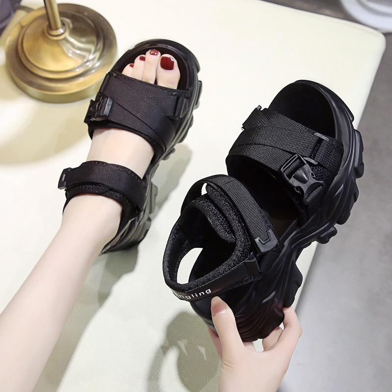 Fashion Aphixta Wedge Sandals Classic Hook Loop Platform Shoes For Woman  8cm High Heels Cool Summer Shoes Female Sandalias De Tacón