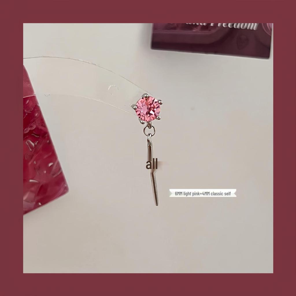 Huazi Diamond Cross Earrings 6+4mm: Versatile Design Jewelry for Women