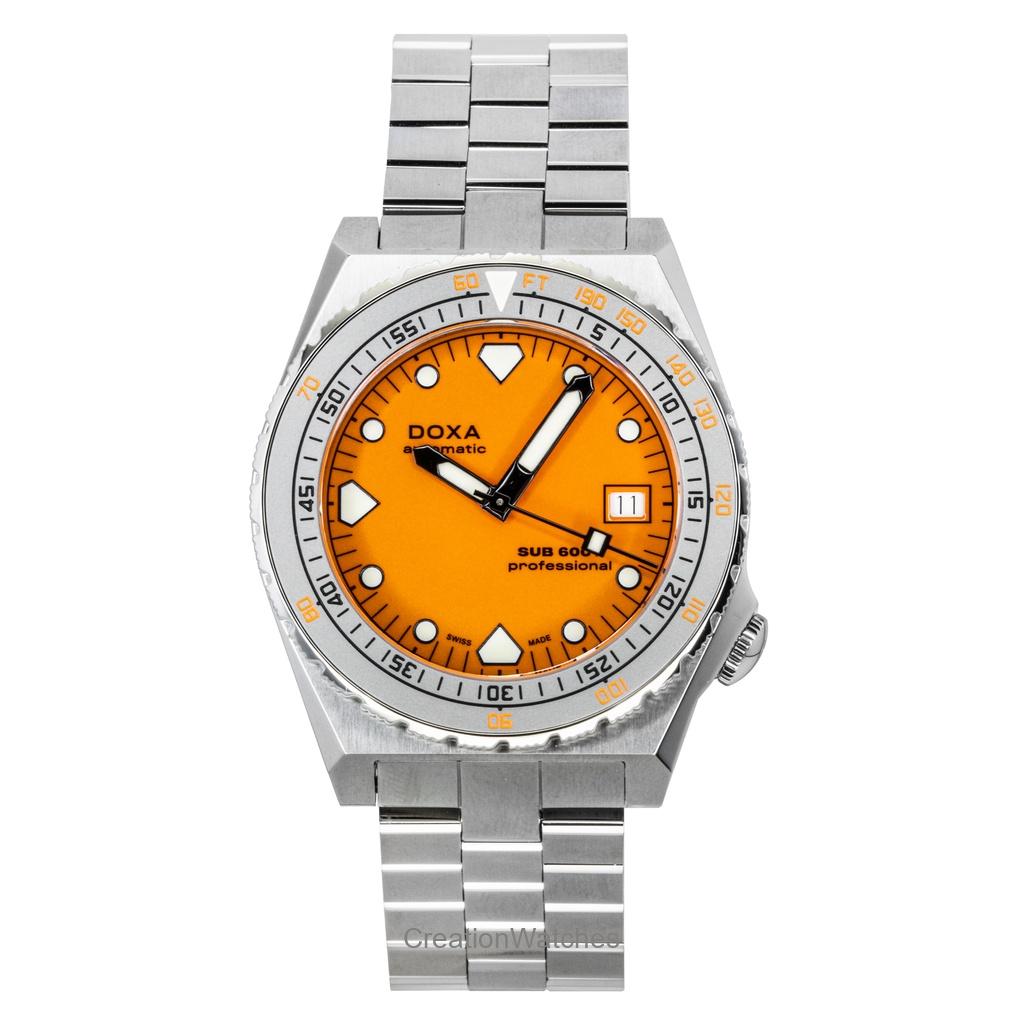 Doxa SUB 600T Professional Orange Dial Automatic Diver's 862.10.351.10 600M Men's Watch With Extra Straps