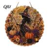 Outdoor Patio Hanging Ornament Halloween Ornament, 2D Flat Acrylic Pendant, Ghost Skull Front Door Decoration Witch for Indoor Window Wall Decor