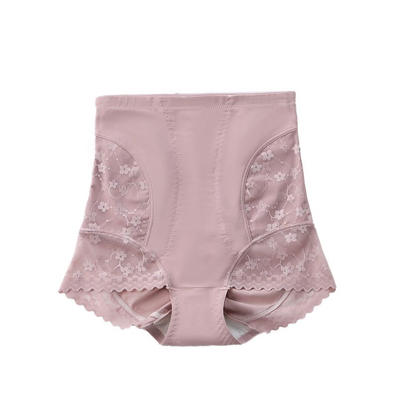 Ladies Spring and Summer Lace Mulberry Silk Antibacterial Crotch Without A Trace High Bounce Hip High Waist Belly Flat Angle Briefs