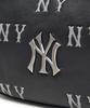Mlb Classic Monogram Embossed Hobo Bag Ny (Black)