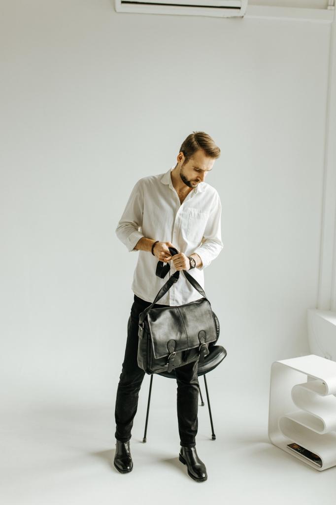 TBS-318 DDDM BLACK CAMBRIDGE Men' Bag +CERTIFICATE