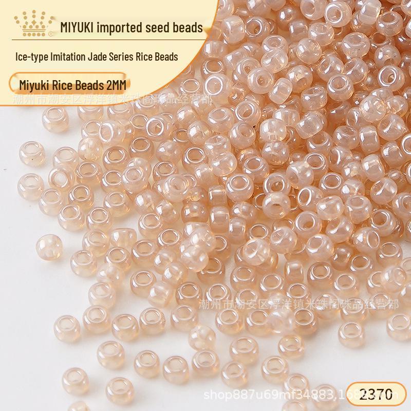 Japanese Miyuki 2mm Imitation Jade Rice Beads for DIY Jewelry and Beading