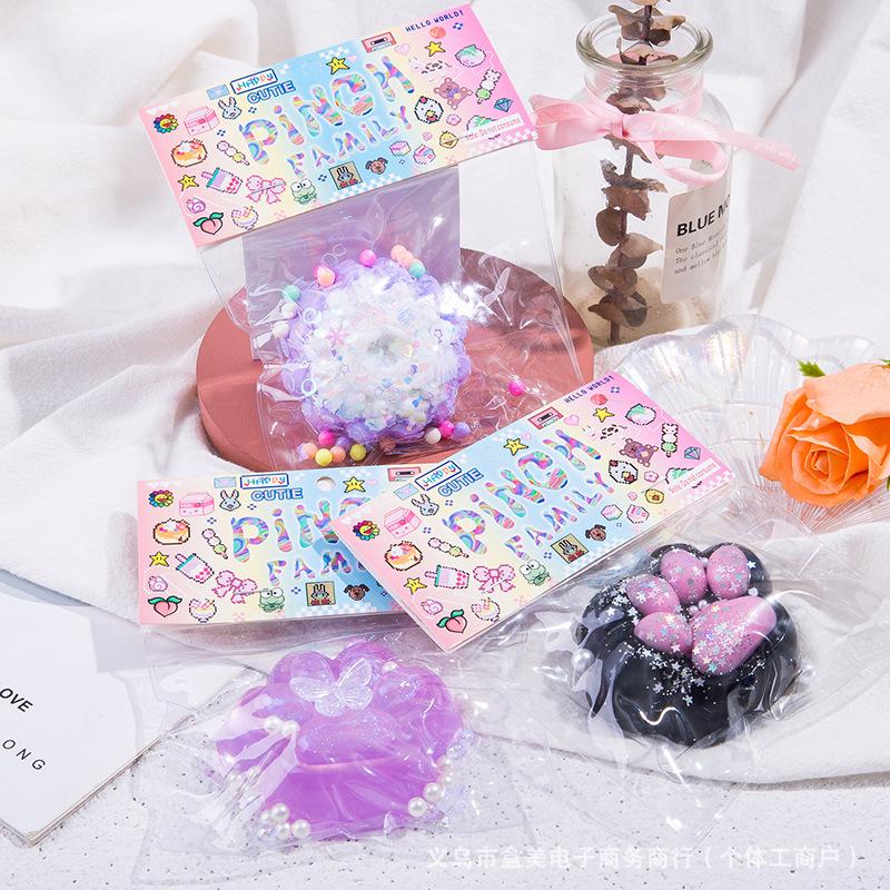 

Super Soft Cat Paw Waffle Donut Slime Decompression Toy Ready Stock