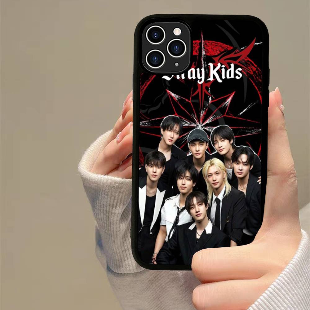 1PC Fashion Kpop S-Stray-Kids Phone Case For iPhone 17 16 15 14 13 Plus 12 11 Pro Max PC+TPU Cases Back Cover
