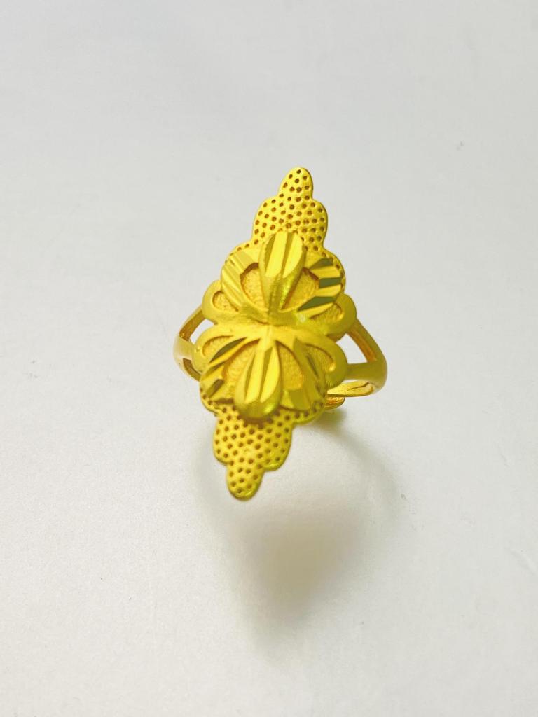 24K Gold Plated Adjustable Brass Ring - Personalized High-End Design