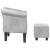 Club Chair with Footstool Silver Faux Leather